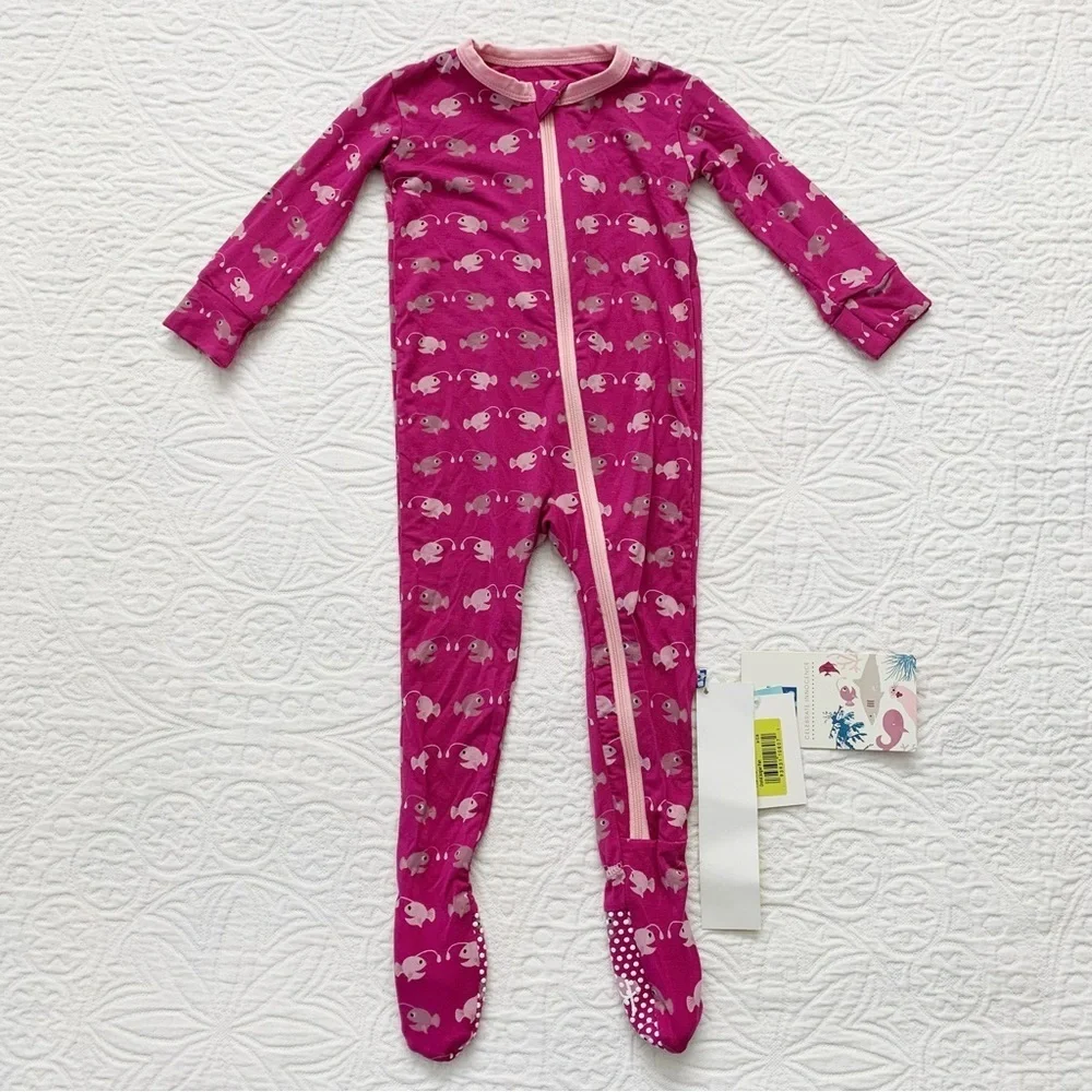 Kickee Pants Zippered Footie, Orchid Angler Fish (9-12 Months)‎